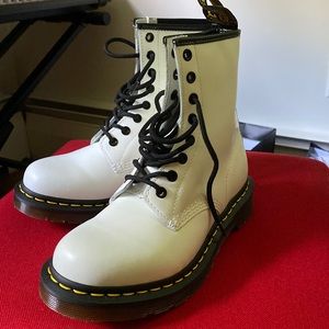 Dr. Martens White Ankle Boots